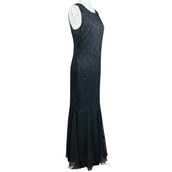 Vintage Candalite Med Lace Sequin Whimsigoth Maxi Dress Dark Fairy Mermaid - Picture 5 of 13